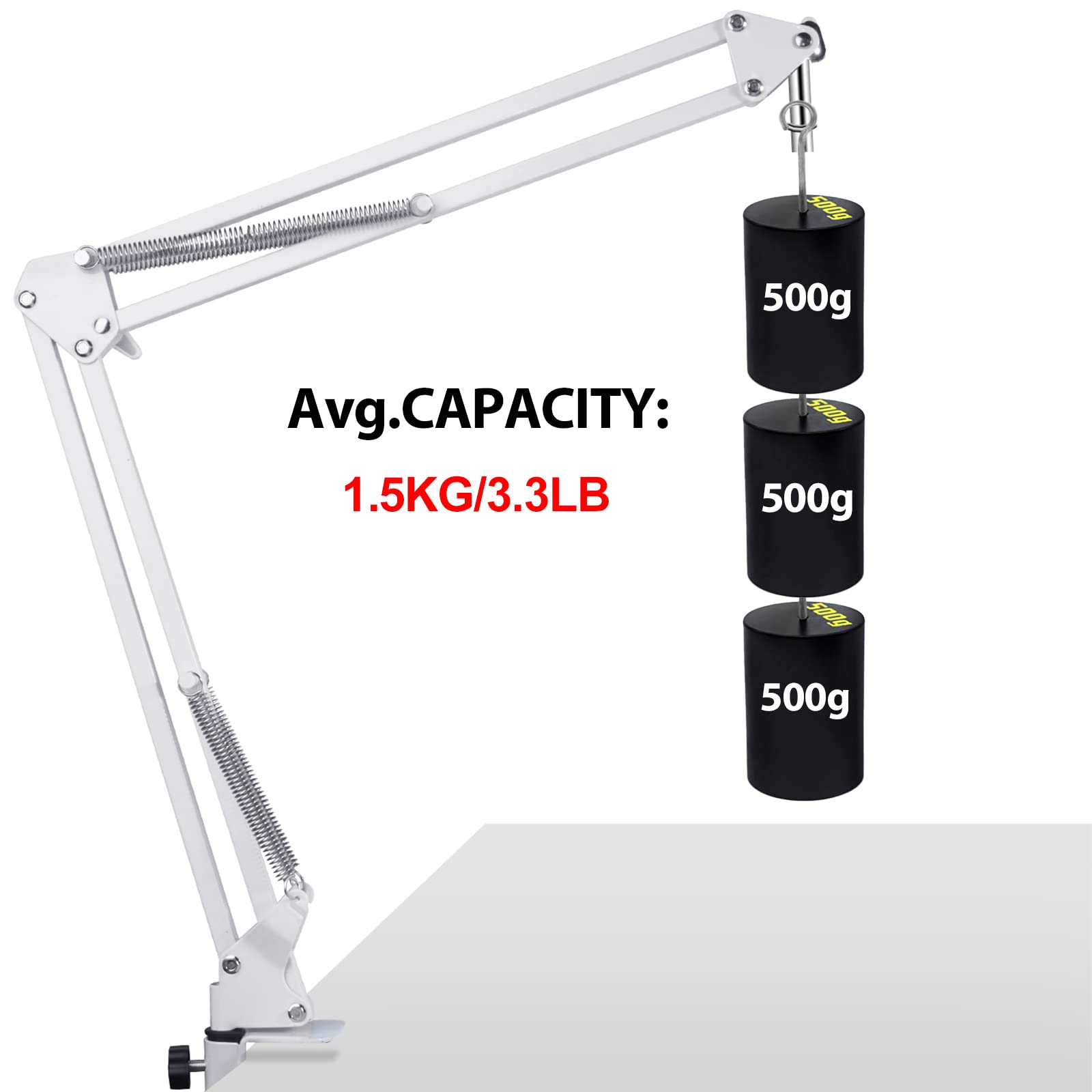 For At2020 and At2035 White Mic Stand, White Boom Arm Compatible with Audio Technica at2020 and At2035 Microphone, At2020 and At
